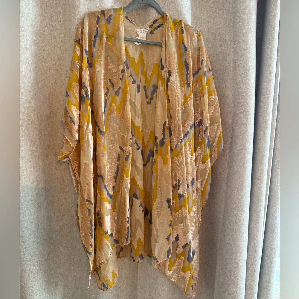 Free People Multicolor Print Kimono